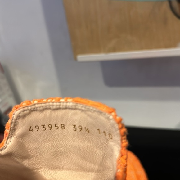 Orange Gucci Princetown Lace Mule Shoes 39.5 - Picture 4 of 14